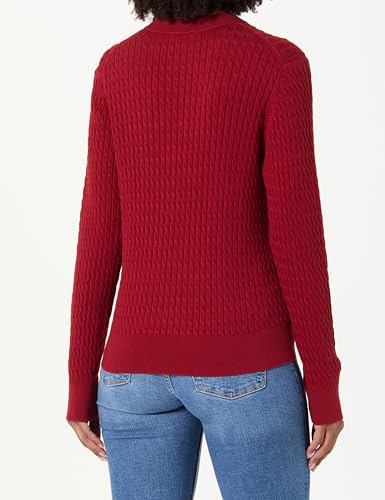 Tommy Hilfiger Damen CO Cable FINE GG C-NK LS SWT WW0WW44993 Pullover Sweater, Rot, XXS, Rot (Regatta Red), XXS – Ansicht 3