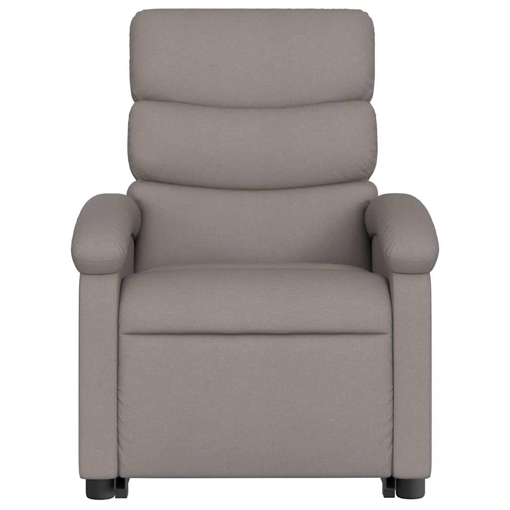 Sillón elevador reclinable de tela, con motor eléctrico y función de elevación manual para máxima comodidad y soporte postural