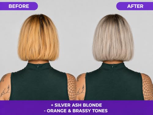 Image of Naissant Silver Ash Blonde Hair Blue Toning Mask | Ultra High-Purity Blue Pigments | Neutralizes Orange & Brassy Tones | Hyaluronic Acid, Collagen & Biotin | Paraben, Ammonia &Sulfate Free |10.1 Fl.Oz