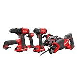 CRAFTSMAN V20 Cordless 6-Tool Combo Kit With Two 2.0 Ah Batteries and Charger (CMCK601D2)