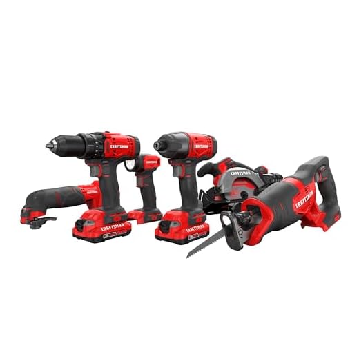 CRAFTSMAN V20 Cordless 6-Tool Combo Kit With Two 2.0 Ah Batteries and Charger (CMCK601D2)