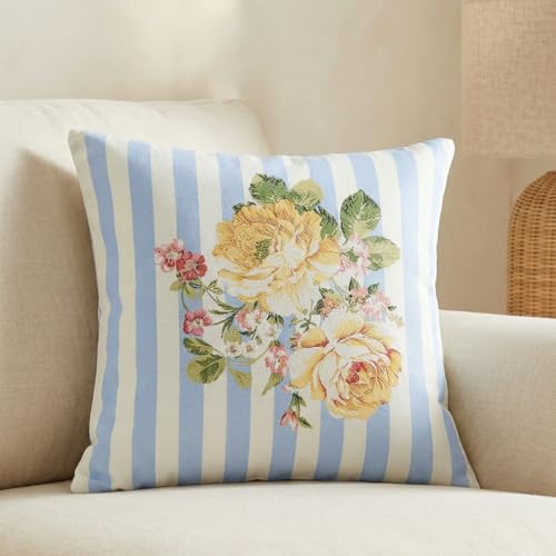 Image of haus & kinder Premium 100% Soft Cotton Digital Printed Decorative Butter Cream Cushion Covers for Sofa Living Room | Pack of 5 (16 Inch x 16 Inch)