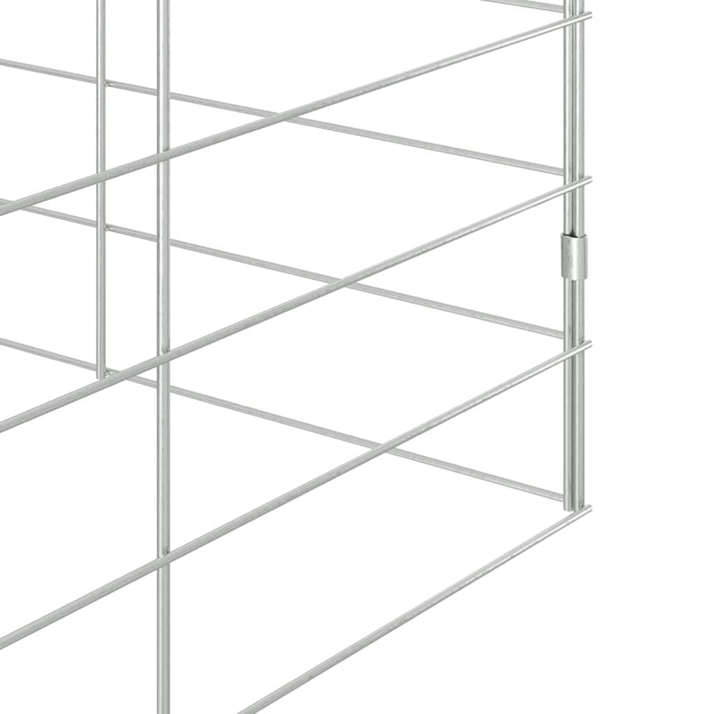 Ocynkowana stalowa klatka dla królików, srebrna, 400 x 100 x 210 cm, wybieg dla małych zwierząt na zewnątrz dla świnek morskich, królików i chomików, z oddzielną komorą do przechowywania i