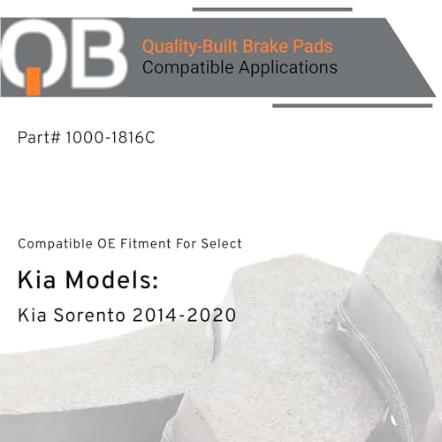 QUALITY-BUILT Rear Ceramic Brake Pads, QB 1000-1816C, Compatible with 2014-2020 Kia Sorento by Quality-Built - Used condition - Image 3