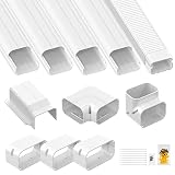 Air Jade 4" W 16.5 Ft Decorative PVC Line Set Cover Kit, Heavy Duty Tubing Cover Set for Mini Split