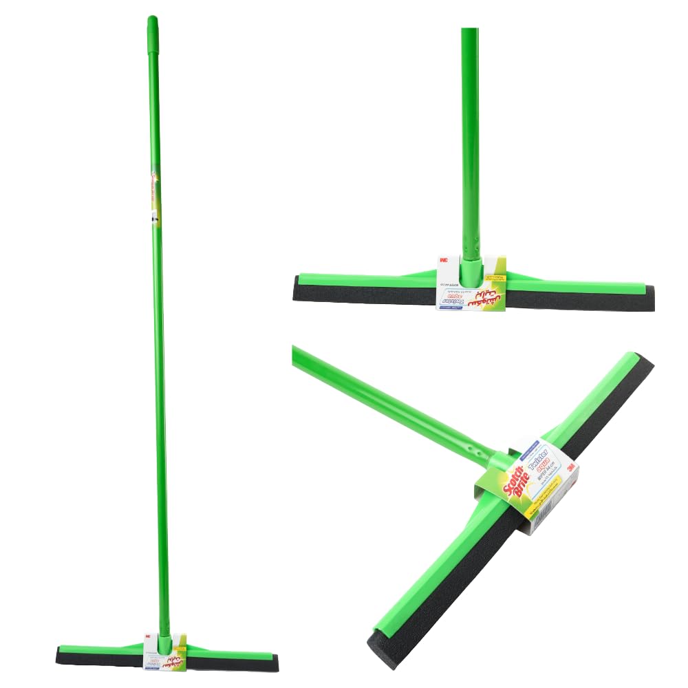 Floor Squeegee 44 cm + Stick, 1 set/pack | Multipurpose | Rubber | Floor Wiper | Floor Brush | Kitchen| Garden | Wiper Bathroom Floor | All-Purpose Squeegee |Wiper | All Floors
