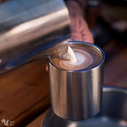 Stainless Steel Coffee Mugs - Premium Wider Handle 'Red' & 'Green' Laser Engraved 13.5 Oz Double Walled Cups - Great For Home Camping Rv Or Gift (Dishwasher Safe Set Of 2) #TOP6