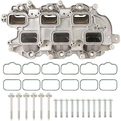 MITZONE Upgrade Aluminum Lower Intake Manifold with Gasket Compatible with 2011-2021 Jeep Dodge RAM Chrysler 3.6L V6 Vehicles Grand Cherokee Wrangler Journey Grand Caravan Town & Country 05184199AF