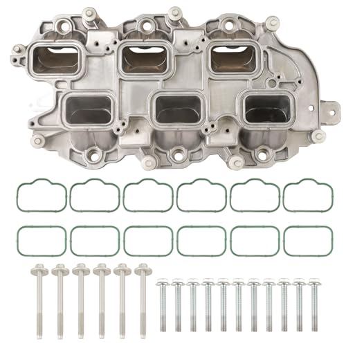 MITZONE Upgrade Aluminum Lower Intake Manifold with Gasket Compatible with 2011-2021 Jeep Dodge RAM Chrysler 3.6L V6 Vehicles Grand Cherokee Wrangler Journey Grand Caravan Town & Country 05184199AF