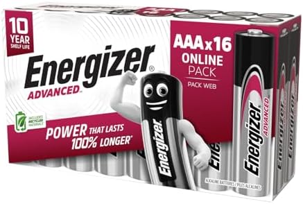 Energizer Advanced - AAA Batteries (16 Pack) - Triple A Battery 1.5V - Up To 100% Longer Lasting - Ideal for High-Drain Devices - 0% Plastic Packaging - 10 Year Shelf Life [Amazon Exclusive] - View 3