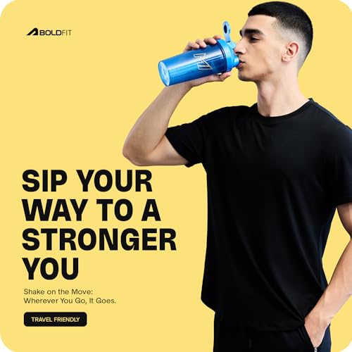 Image of Mumbai Indians (MI) Official Merchandise Gym Shaker for Protein Shake Leakproof Shaker Bottles for Protein, Preworkout & Bcaa Shake, Protein Shaker Bottle for Gym, Gym Bottle for Men, Women Blue