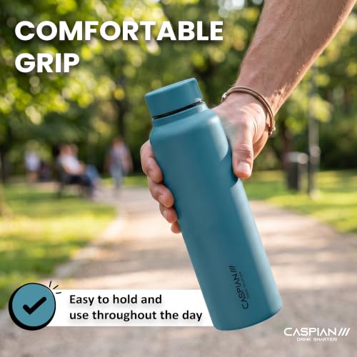 Image of CASPIAN / / / Astra Stainless Steel Water Bottle 1 litre (1000 ml) | Single Wall, Leakproof & BPA-Free | Reusable Metal Bottle for Fridge, Home, Office, Gym, School & Travel, Tropical Teal, Pack of 1