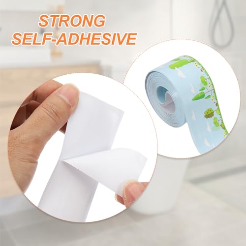 Image of PATIKIL Caulk Tape Waterproof Self Adhesive, PVC Toilet Caulking Sealant Strip Bathtub Caulk Sealing Strip Tape for Bathroom Kitchen Countertop, Forest (1.5 Inch x 10.5 Ft)
