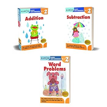 Paperback Kumon Grade 2 Workbook Set (3 Workbooks) Addition, Subtraction, Word Problems Book