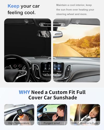 Sunshade for Prius Windshield Sun Shade for 2023 2024 2025 2026 Toyota Prius Hatchback Accessories(Not for Prius C or Prius V) Front Window Shield Cover Sun Visor Protector Foldable Blocks UV Rays