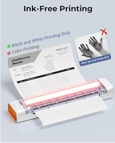 Image of Phomemo Portable Printers Wireless for Travel, M08F Thermal Bluetooth Printer Support for 8.5x11 US Letter, Small Inkless Printer Compatible with iOS, Android, Laptop for Car, Office, Home.