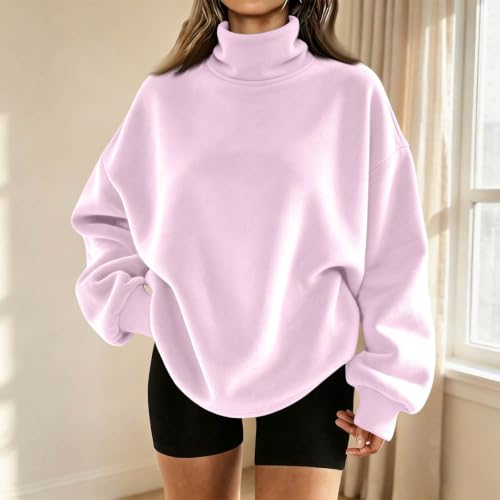 Oversized Sweatshirts for Women Mock Neck Tops Pullover Tops Street - image 2