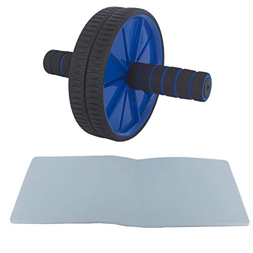 Roda para Exercícios Abdominal Lombar AB WHEEL + Apoio Azul