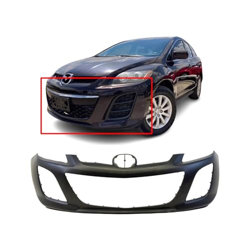 Image of FitParts Compatible with Mazda CX-7 2010-2012 Front Bumper Cover | Primed, With Fog Light Holes, Ready to Paint, OEM EH4450031FBB, MA1000226