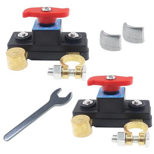 Nihfien 2 Pcs Battery Disconnect Switch, 12V‑24V Manual Cut Off Switch