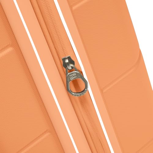 Image of American Tourister Stratum 2.0 Expandable Hardside Luggage with Spinner Wheels, 24-Inch Checked-Medium, Papaya