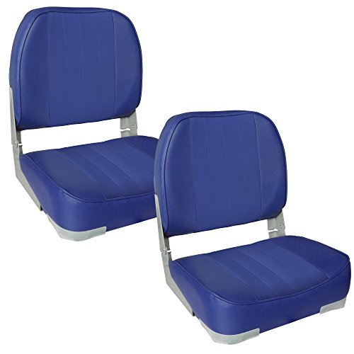 [pro.tec] 2x asientos de barco (azul) set ahorro - de piel sintética resistente al agua / silla de cabina / tapizado / silla de pesca / resistente a rayos UVA