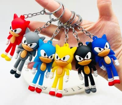 llaveros sonic, 6 piezas Llavero Dibujos Animados, Figuras de Llavero de Sonic, Creativa...