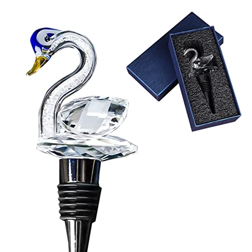 WUERKIYA Tapon Vino Bomba Vacio Crystal Goose Design Cierre de Botellas de Vino con Silicona Tdeal para Cócteles Fiestas de Tiros y Bares