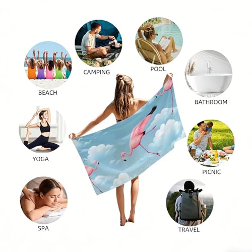Serviette de plage absorbante et compacte en microfibre grand format 180x90 cm - 6