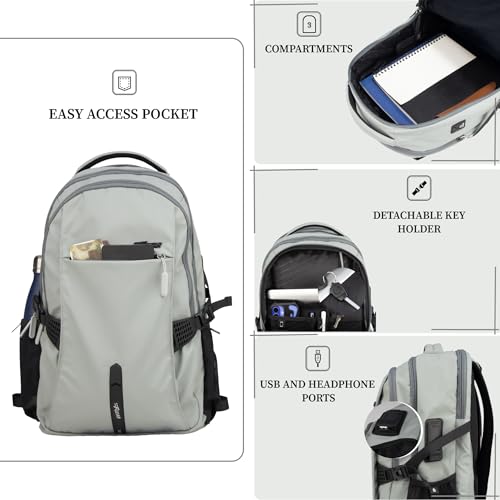 Image of F Gear Amalfi 30L Laptop Backpack|3 Spacious Compartments for Easy Organisation|17 inch, USB Charging Port, Sternum, Hip Strap, Luggage Strap|Backpack for College, Office & Travel Use