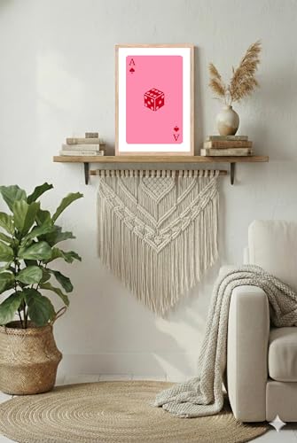 Image of BLINKART Playing Card Aesthetic Modern Art Walls With Frame | Natural Wood Texture | Living Room Bedroom Office Wall Decoration | Poster Home Decor Frames Wall Bedroom | 12x8 Inches (D231)