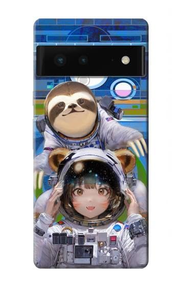 R3915 Raccoon Girl Baby Sloth Astronaut Suit Case Cover for Google Pixel 6