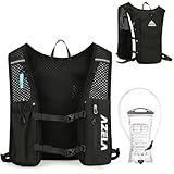 Azarxis Hydration Pack Water Backpack Running Vest 7L Lightweight for Women Men Hiking Biking Jogging Trail Race Cycling (Black + 1.5L White Water Bladder)