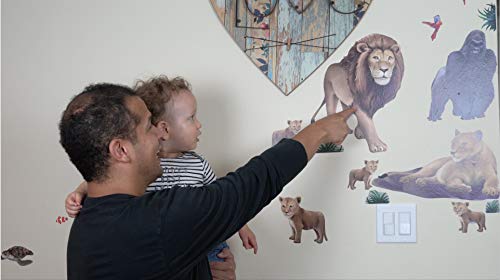 Small Jungle Animal Wall Decals (23) Lion, Elephant, Giraffe, Jaguar, Monkey Peel & Stick Wild Jungle Safari Theme Ideas Kids Room Decor Wall Stickers Birthday Decoration #TOP1