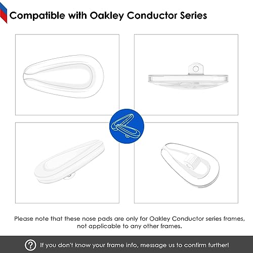Image of BLAZERBUCK Replacement Nose Piece Nose Pads for Oakley Conductor 6 OO4106 / Conductor 8 OO4107 Sunglass - Clear