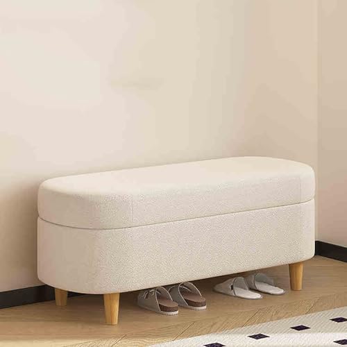 Banco otomano tapizado de almacenamiento con taburete cambiador de zapatos, sofá rectangular para dormitorio, sala de estar, entrada, extremo de la cama, banco de almacenamiento con organizador de