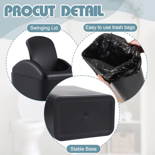 Image of Hoolerry 10 Pcs 3 Gallon /12 Liter Small Trash Can Plastic Kitchen Garbage with Lid Small Trash Bin for Bathroom Office Bedroom Kitchen Waste Outdoor