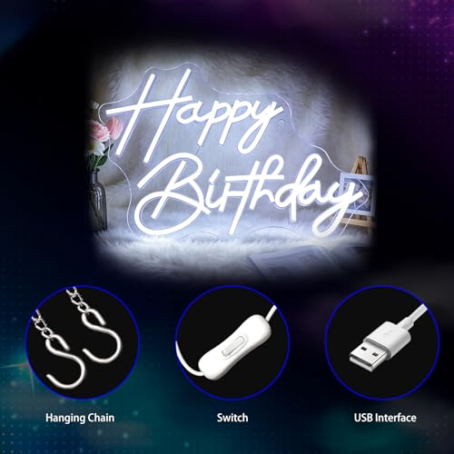 Image of Neon Sign, Birthday Neon Signs for Wall Decor LED Signs Neon Light