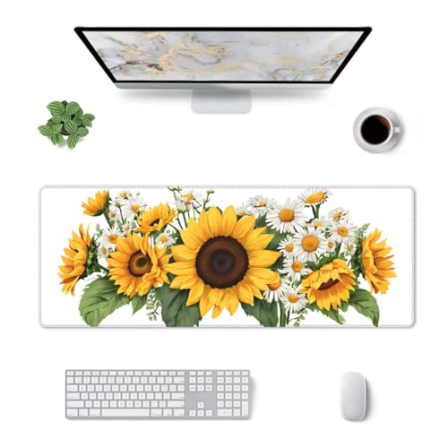 Tapis de souris de jeu XXL tournesol 80x30cm étanche et antidérapant pour bureau