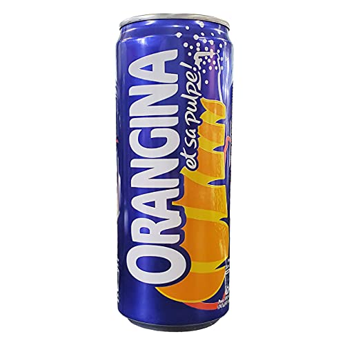 Orangina et sa Pulpe - French Imported Orange Pulp Soda Tall Cans (12 Pack, Total of 138oz)