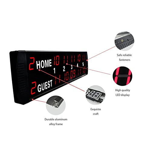 Marcador digital LED electrónico multi deporte con control remoto miniatura 3