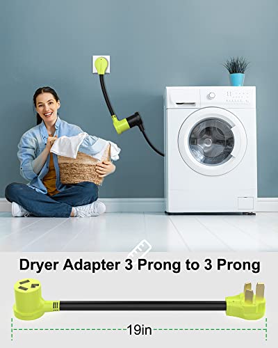 Dryer Adapter 3 Prong to 3 Prong NEMA 10-50P Male to 10-30R Female, 1.5FT 3-Prong Dryer Adapter Plug for 50 Amp and 30 Amp, RV EV Generator Stove Plug STW 10/3 AWG(125/250V) - Thumbnail 4
