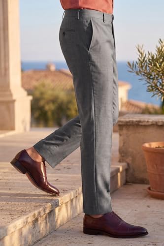 Image of Louis Philippe Men's Slim Fit Everyday Smart Wear Comfort Stretch Work Ready Solid Formal Trouser