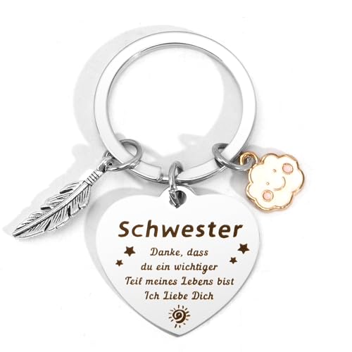 JoyrnalK Geschenk Schwester,Geschenk für Schwester,Geburtstagsgeschenk Schwester,Weihnachtsgeschenk Schwester,Schlüsselger,Brüwister Geschenke,Geschenk für Schwestern,Beste Schwester Geschenke,