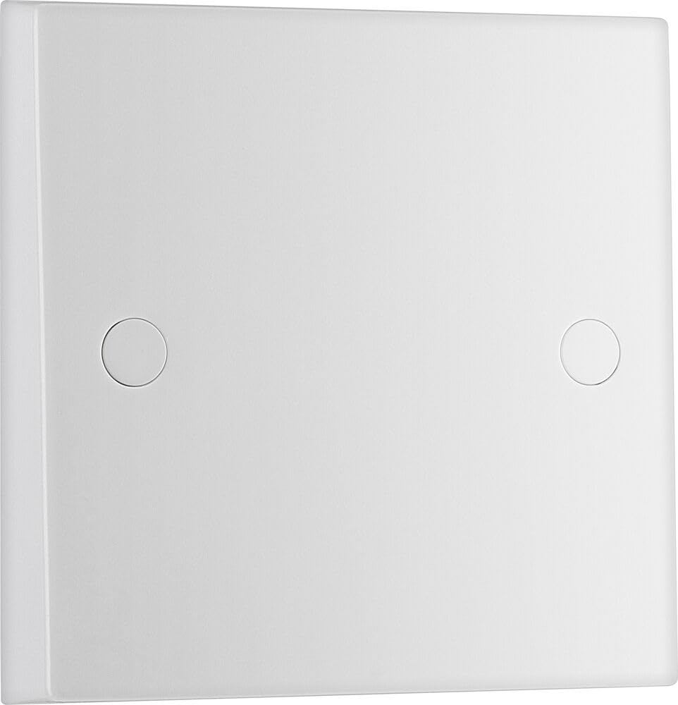 British General White Bg Electrical Single Flex Outlet Plate, Bottom Entry, Square Edge, Nexus 900 Series, Moulded, 25A, 954