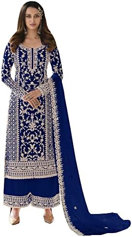 Traje Salwar Kameez Palazzo De Diseñador - Ropa Tradicional India/Pakistaní Para Ocasiones Especiales, Bordado Elegante