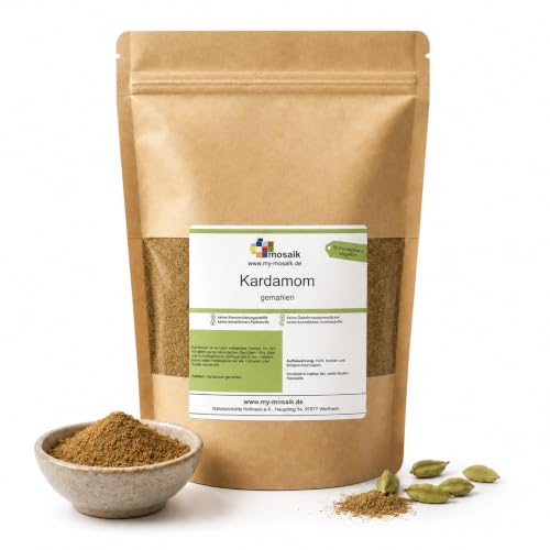 Produktfoto von Kardamom gemahlen 100g - Premium Qualität aus Guatemala - Hochwertige gemahlene Kardamom Samen - Kardamompulver für&hellip;