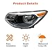 Pair Halogen Headlights Headlamps Assembly for 2014-2019 Kia Soul KI2502167 KI2503167 92101-B2270 92102-B2270 Left&Right Not Come with Bulbs DOT/SAE-Certified