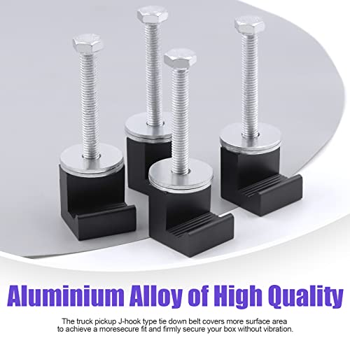 Swpeet 4 Sets Universal Truck Tool Box Mounting Kit, Aluminum Alloy J Hooks Crossover With Screws And Washers Assortment Kit, Tie Downs Upgraded Pickup Truck Tool Box Fixing Supplies For Crossover Tool Box #TOP3