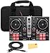 Hercules DJControl Inpulse 200 MK2 2-Channel DJ Controller Bundle with Case, and Austin Bazaar Polishing Cloth